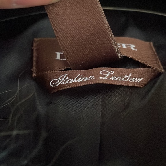 Leather puffer Jacket with real fur hood - Picture 5 of 11